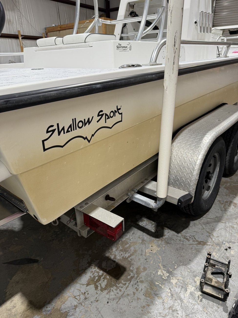 Boat hull before, heavy oxidation